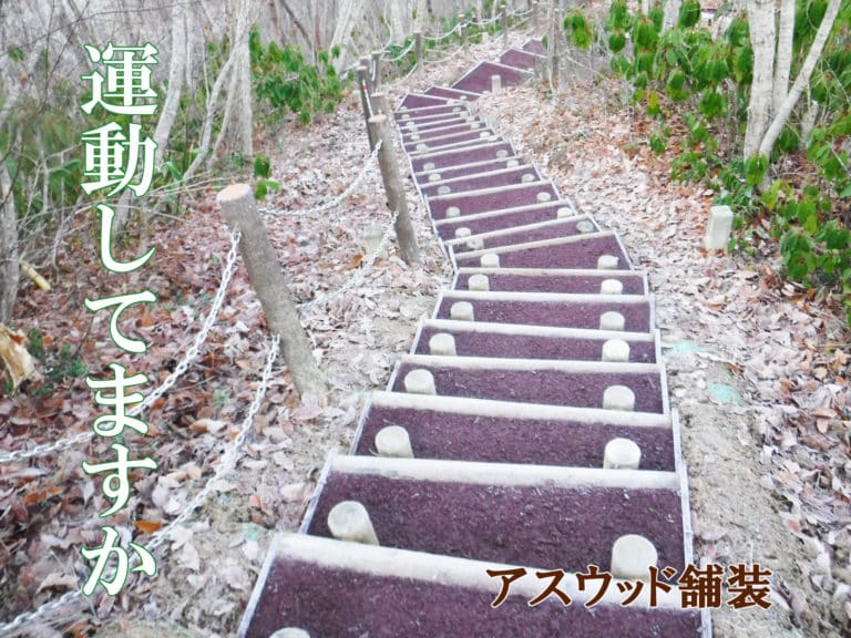 アスウッド舗装の階段